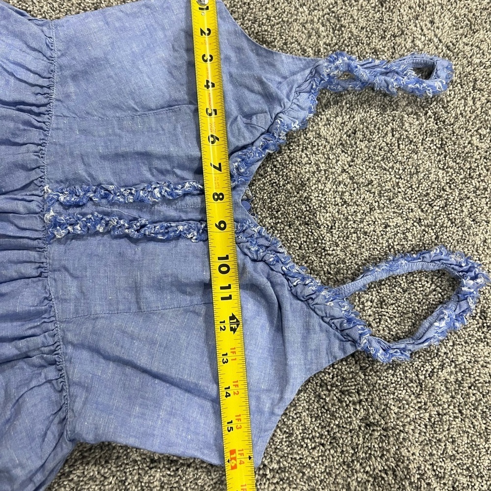 Banana Republic Blue Chambray Linen Cotton Dress Sleeveless Lined Women’s US 6 - Picture 7 of 10